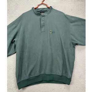 Zero Restriction Jacket Men XL Green Nylon Blend Quarter Snap Golf Pullover Logo